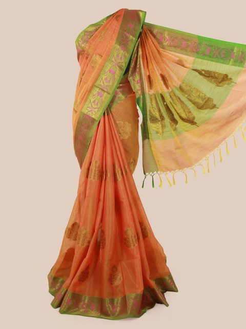 

Pothys Orange Woven Design Cotton Blend Saree