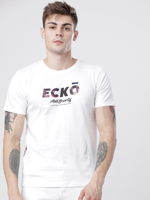 

Ecko Unltd Men White Printed Round Neck T-shirt