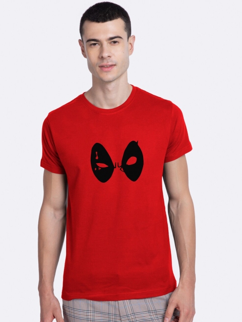 

Bewakoof Men Red Deadpool Printed Round Neck T-shirt
