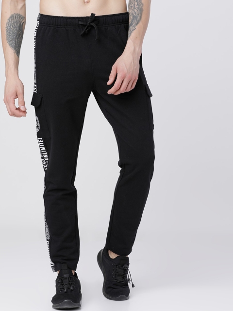 

Ecko Unltd Men Black & White Typography Printed Slim-Fit Track Pants