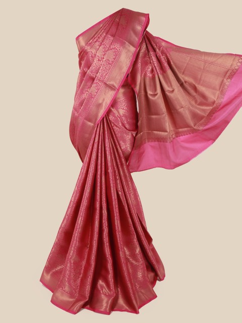 

Pothys Pink & Gold-Toned Art Silk Woven Design Saree