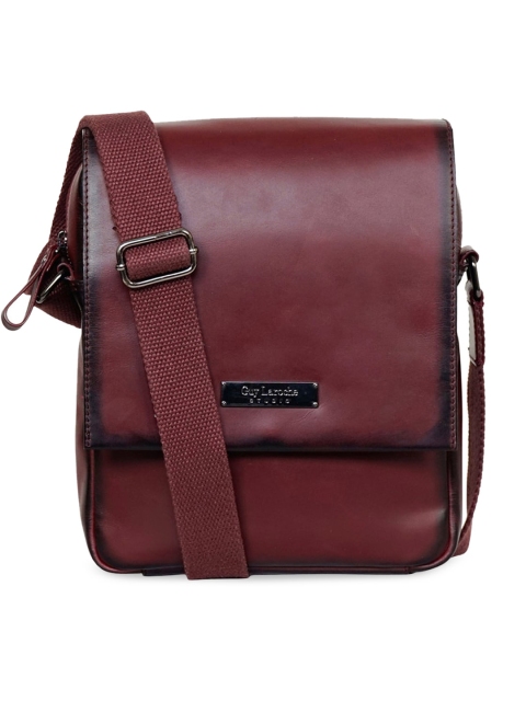 

Justanned Unisex Burgundy Solid Messenger Bag