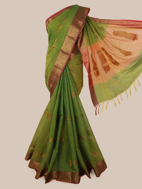 

Pothys Green Woven Design Cotton Blend Saree