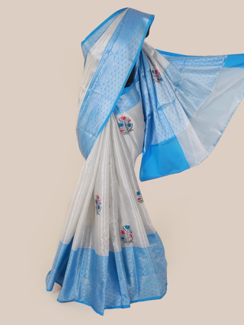 

Pothys Silver-Toned Woven Design Art Silk Saree