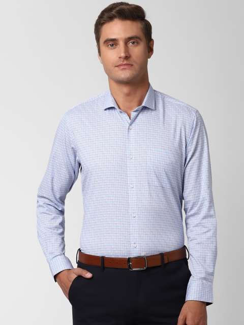 

Peter England Men Blue & Red Regular Fit Checked Formal Shirt