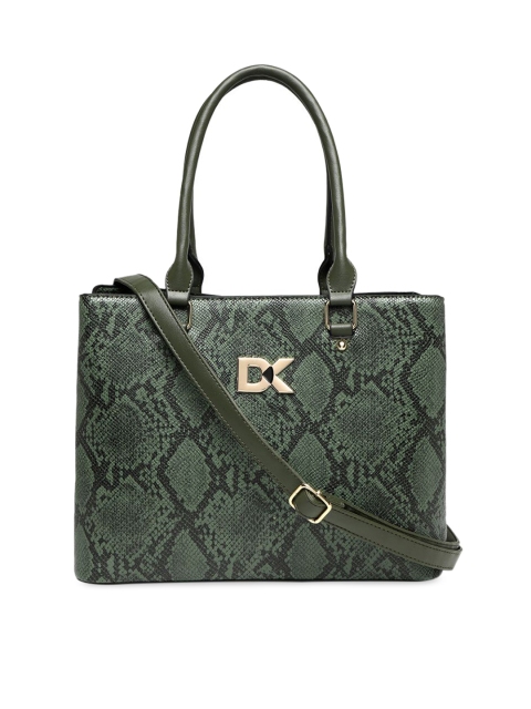 

Diana Korr Green Printed Handheld Bag