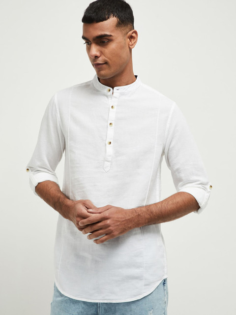 

Max Men White Solid Kurta