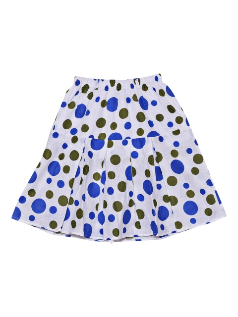 

SWEET ANGEL Girls Blue & White Printed Flared Knee-Length Skirt