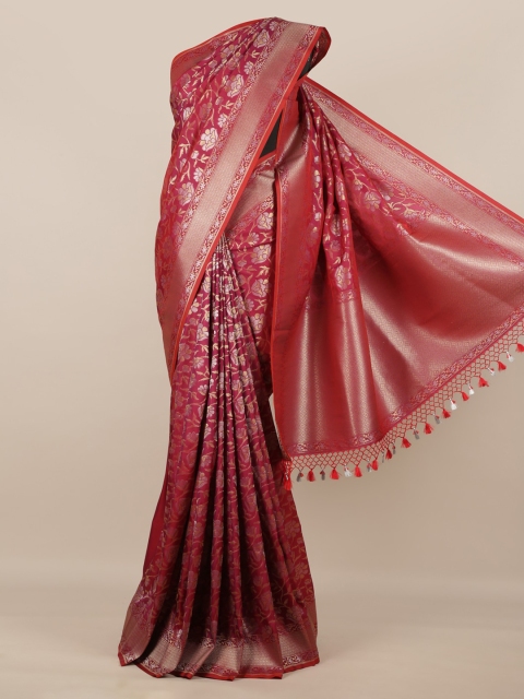 

Pothys Burgundy Pure Silk Woven Design Banarasi Saree