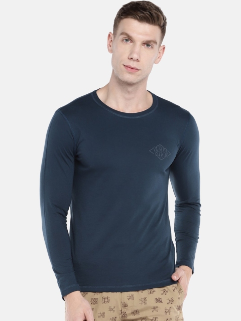 Sweet Dreams Men Navy Blue Solid Sustainable Lounge T-Shirt