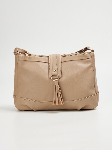 

Ginger by Lifestyle Beige Solid Sling Bag