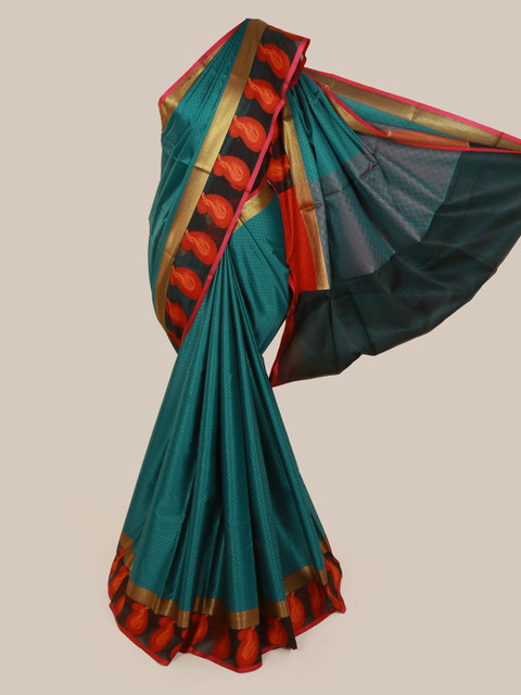 

Pothys Teal Woven Design Art Silk Saree