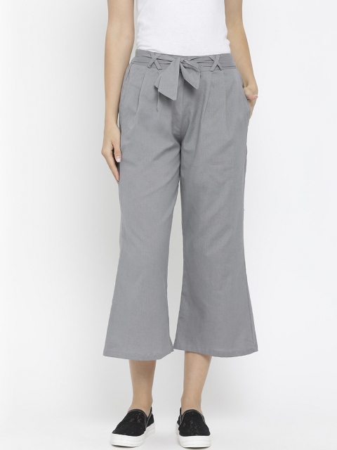 

Meee Women Grey Regular Fit Solid Culottes