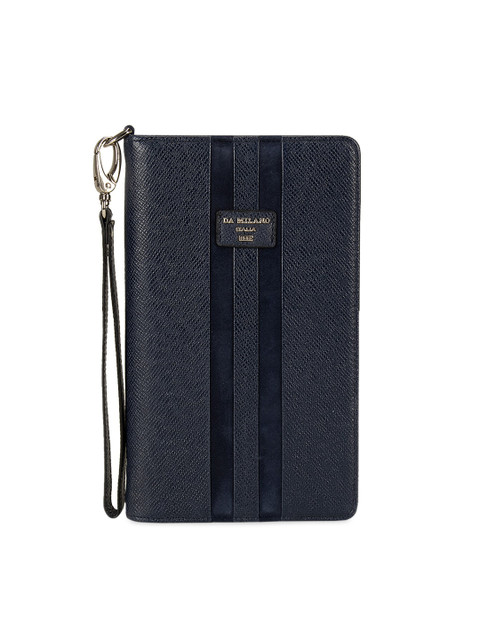 

Da Milano Unisex Navy Blue Textured Passport Cover