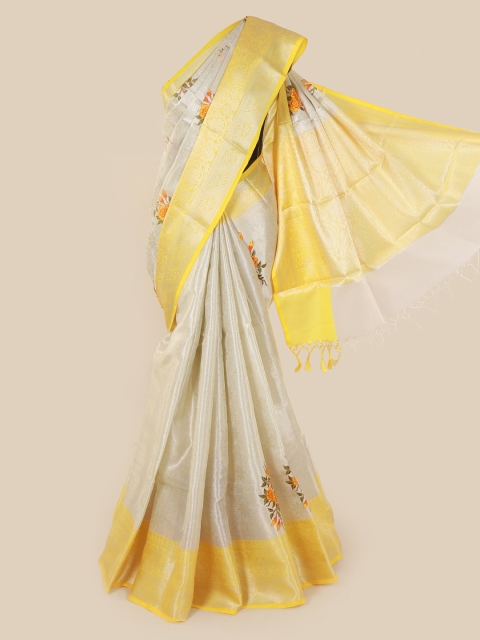 

Pothys Silver-Toned Woven Design Art Silk Saree