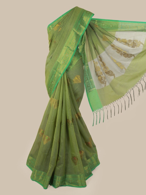 

Pothys Green Woven Design Cotton Blend Saree