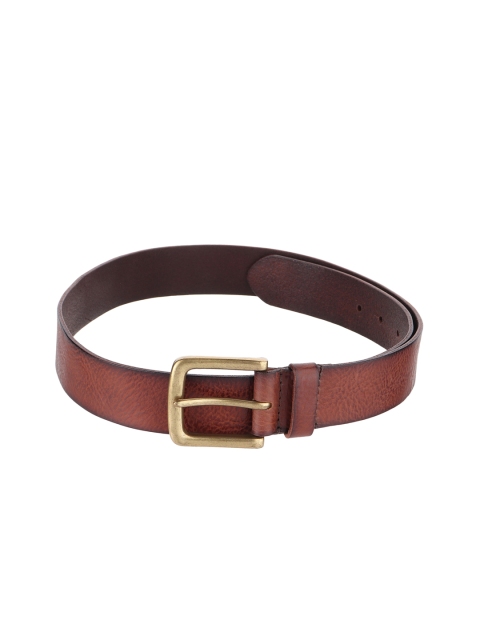 

Calligraphy Men Brown Solid Leather Belt