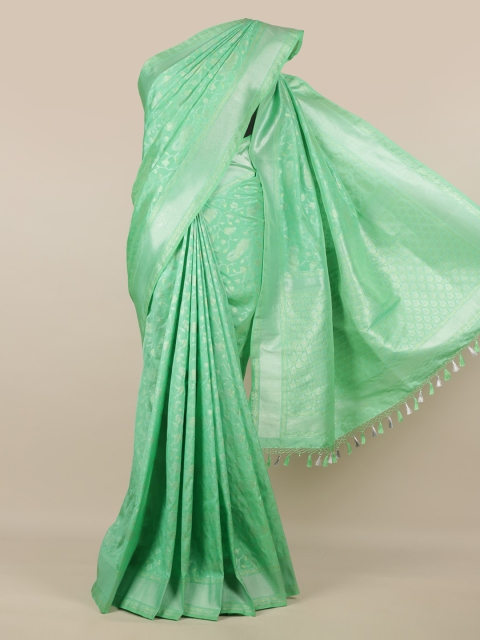 

Pothys Green Pure Silk Woven Design Banarasi Saree