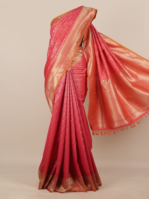 

Pothys Pink Pure Silk Woven Design Banarasi Saree