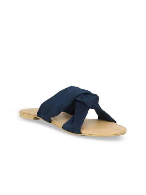 

Inc 5 Women Navy Blue Solid Open Toe Flats