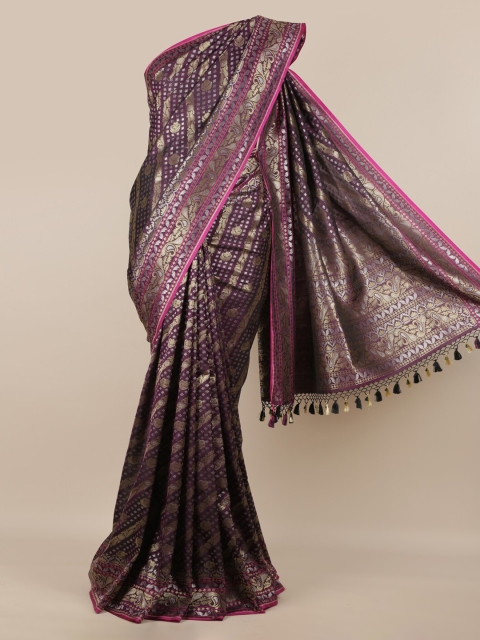 

Pothys Violet Pure Silk Woven Design Banarasi Saree