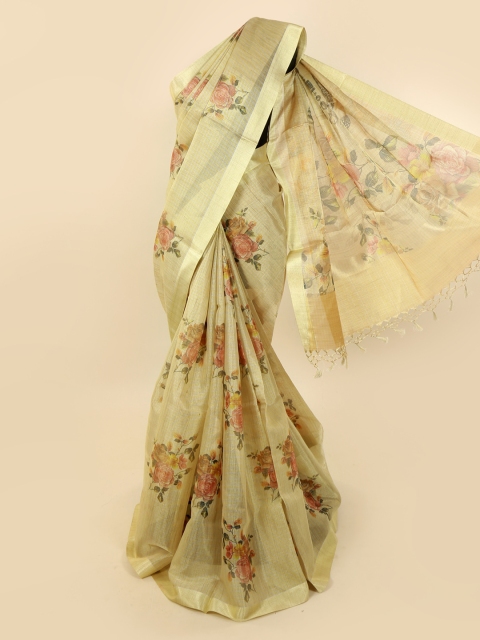 

Pothys Cream-Coloured Woven Design Tissue Saree