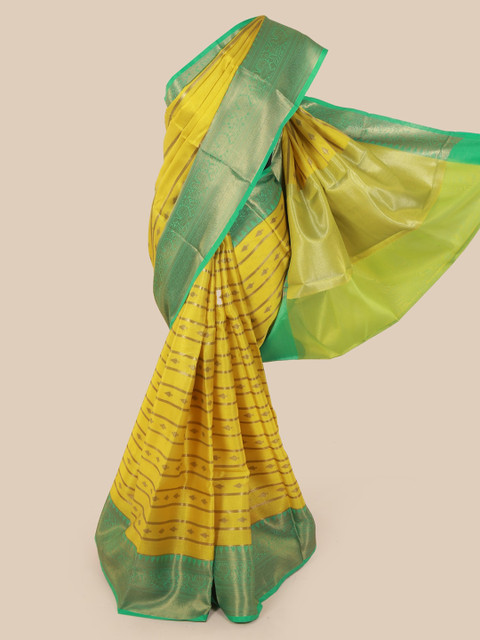 

Pothys Yellow & Green Art Silk Woven Design Saree