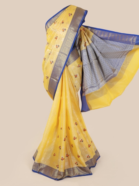 

Pothys Yellow Woven Design Art Silk Saree