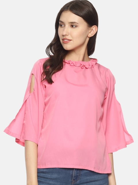 COUPER & COLL Pink Crepe Regular Top