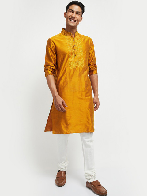 

Max Men Gold-toned Yoke Design Thread Work Kurta