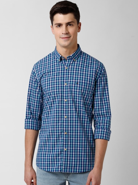 

Peter England Casuals Men Navy Blue Slim Fit Checked Casual Shirt