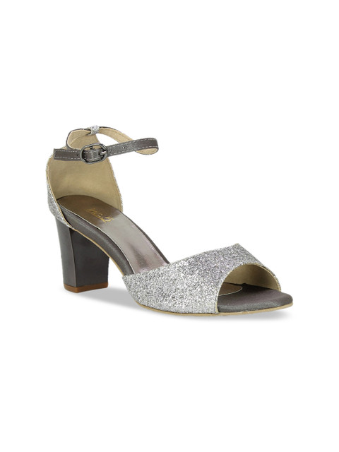 

Inc 5 Women Silver-Toned Embellished Block Heels