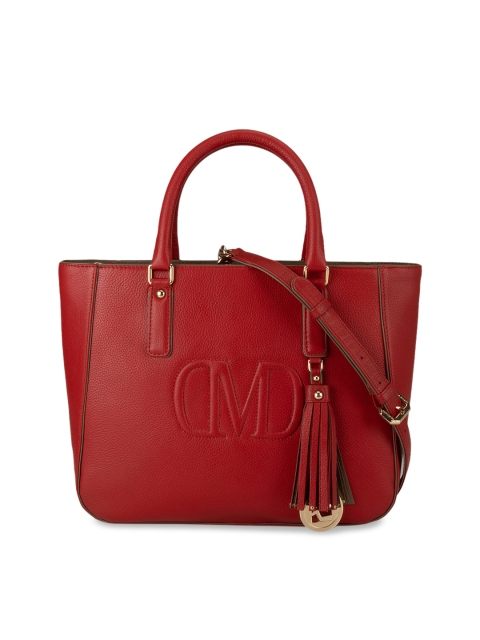 

Da Milano Red Solid Leather Handheld Bag