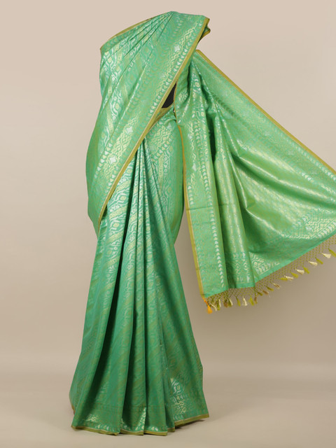 

Pothys Green Pure Silk Woven Design Banarasi Saree