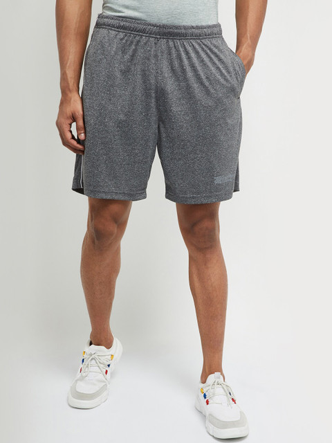 

max Men Grey Melange Solid Regular Fit Sports Shorts