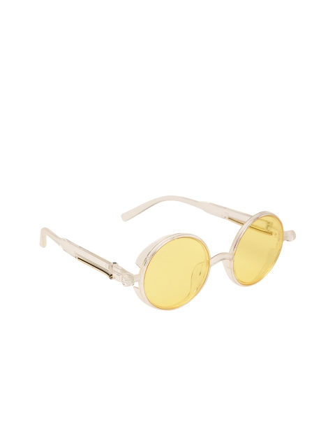 

Fuzoku Men Yellow Lens & White Round Sunglasses FZKSS2020SG0095
