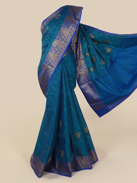 

Pothys Blue & Gold-Toned Art Silk Woven Design Saree