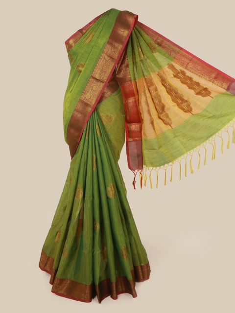 

Pothys Green Woven Design Cotton Blend Saree