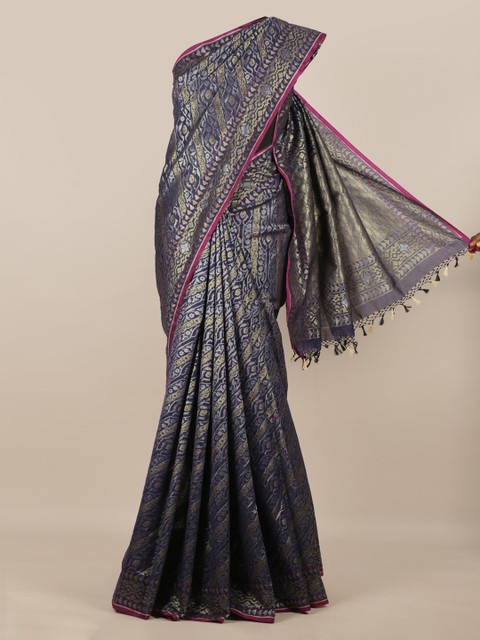 

Pothys Blue Pure Silk Woven Design Banarasi Saree
