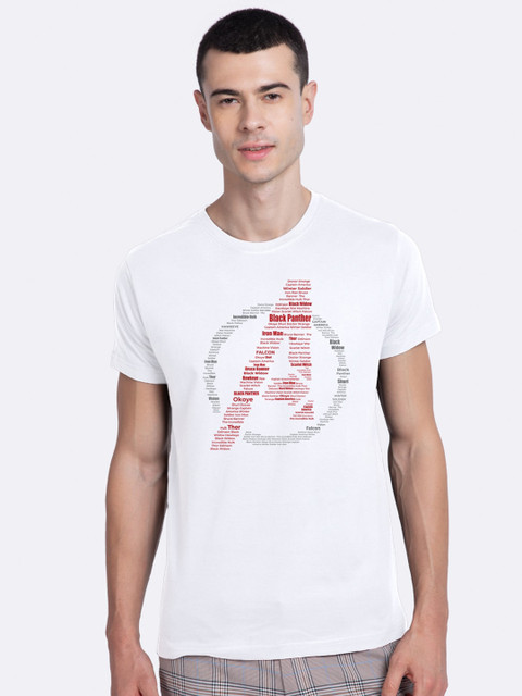 

Bewakoof Men White Avengers Printed Round Neck T-shirt