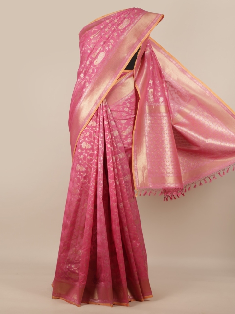 

Pothys Pink Pure Silk Woven Design Banarasi Saree