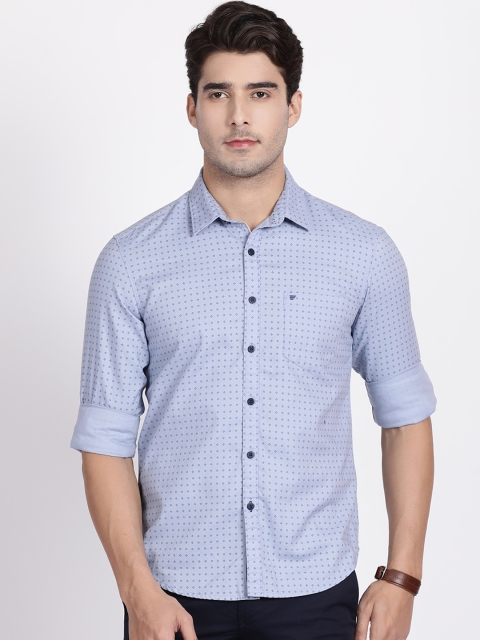 

t-base Men Blue Slim Fit Printed Casual Shirt