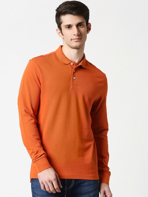 

Bewakoof Men Orange Solid Polo Collar T-shirt