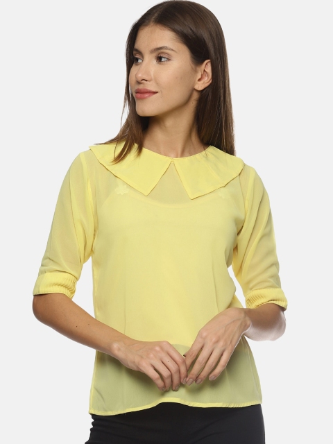

COUPER & COLL Yellow Georgette Regular Top