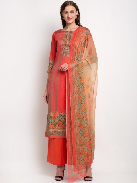 

Stylee LIFESTYLE Peach-Coloured Silk Blend Unstitched Dress Material