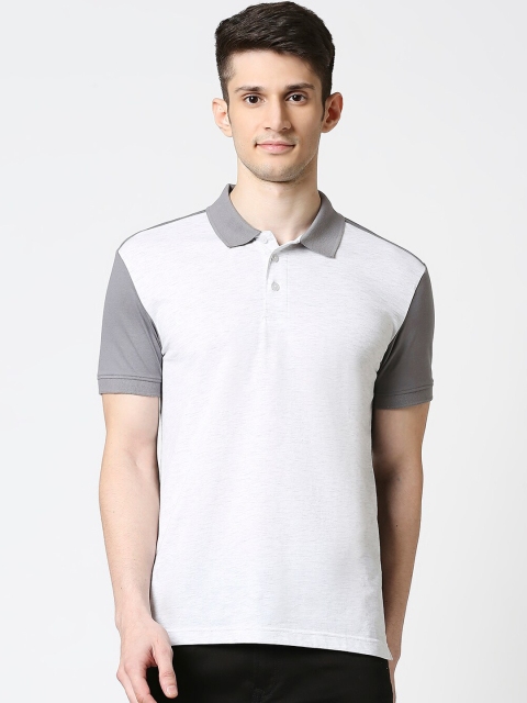 

Bewakoof Men White Solid Polo Collar T-shirt