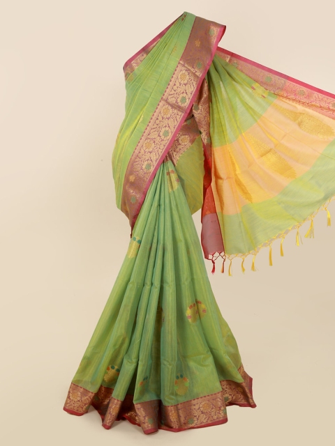 

Pothys Green Woven Design Cotton Blend Saree