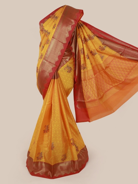

Pothys Yellow Woven Design Art Silk Saree