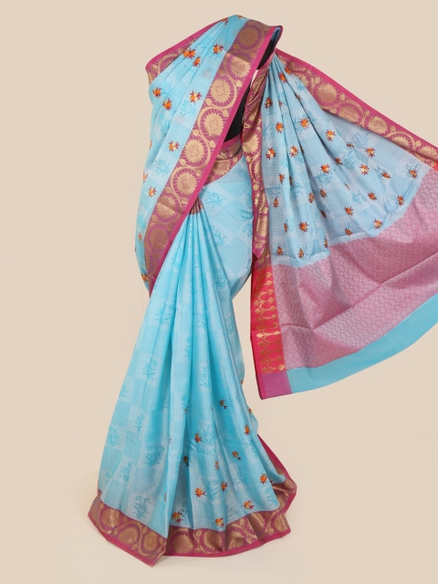 

Pothys Blue & Pink Art Silk Woven Design Saree