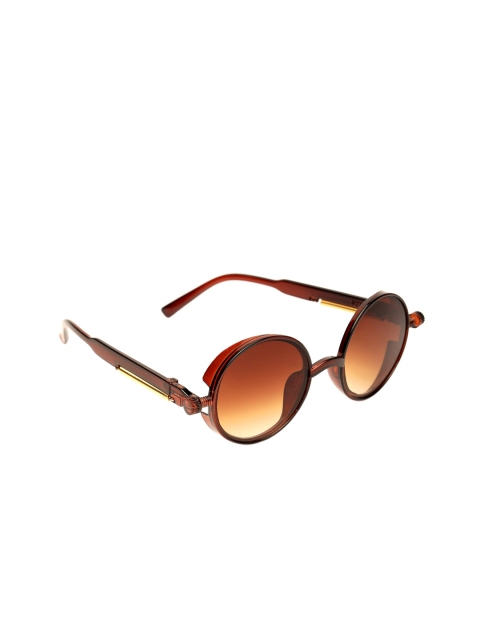 

Fuzoku Men Brown Lens & Round Sunglasses With Uv Protected Lens FZKSS2020SG0092